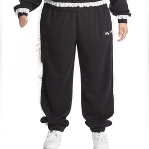 🆕Teddy Fresh  Black Joggers with White Lace Trim 2X🆕